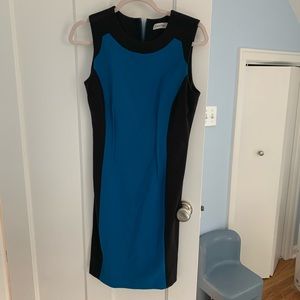 Teal and black sleek dress